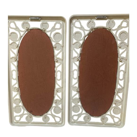 Vintage Syroco MCM Plastic Ratan Look Framed Bird Art Set of 2 USA - Picture 2 of 6